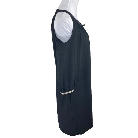 Trina Turk Women's Black Cold Shoulder Embellished Designer Party Dress 2/C34 - Picture 4 of 9